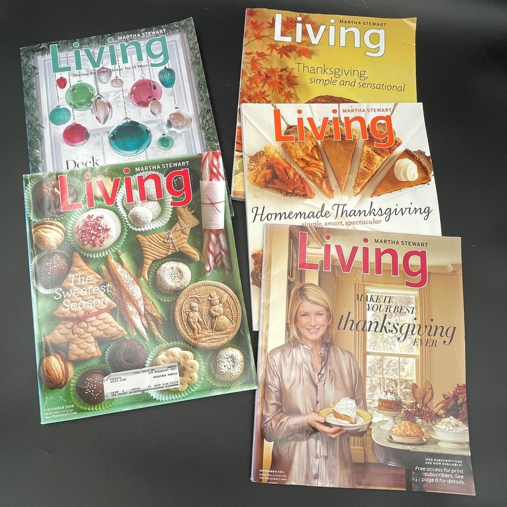 Martha Stewart Living Magazine Holiday Lot 5 Issues Thanksgiving Christmas